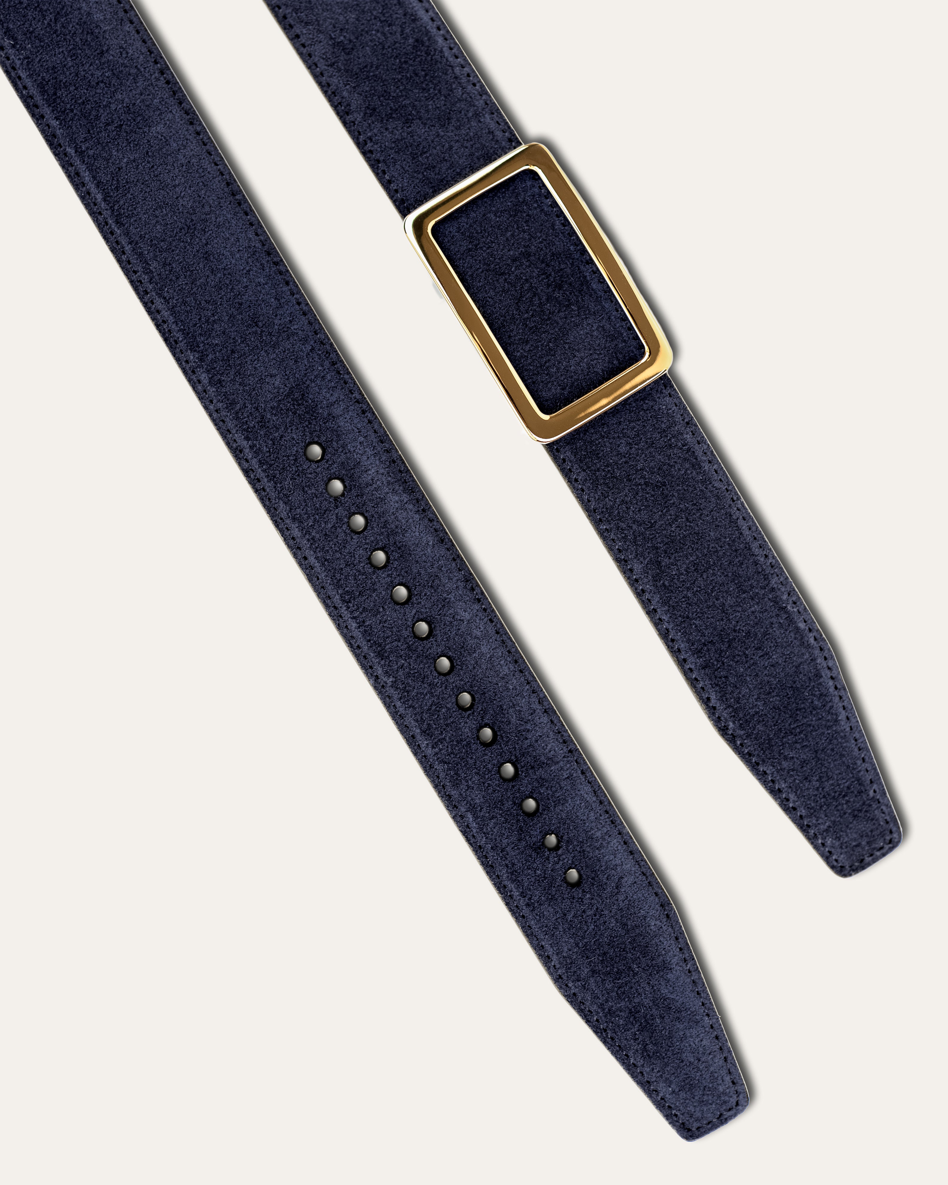 Model I Gold  —  Suede Portofino Blue