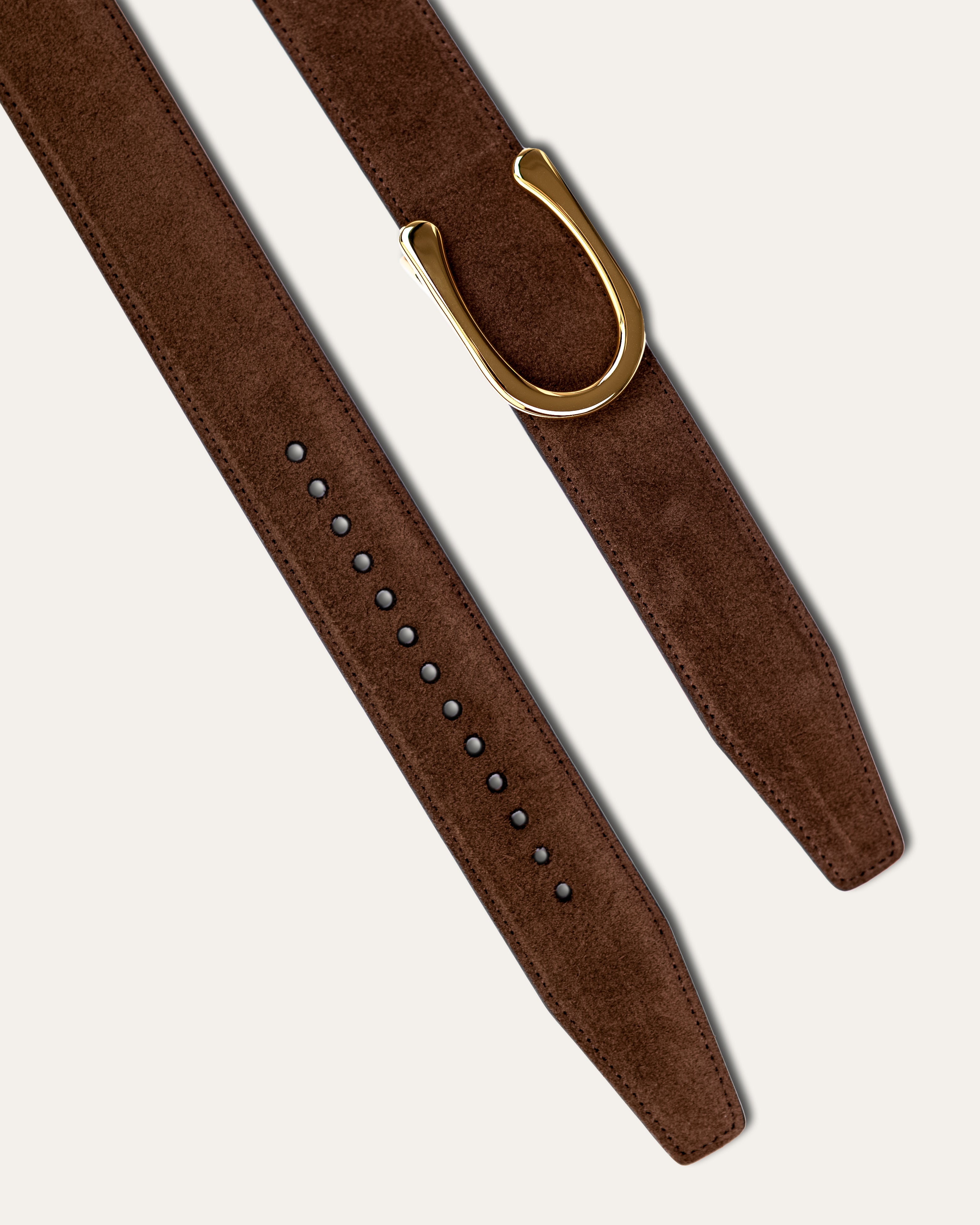 Model II Gold  —  Suede Havana Brown